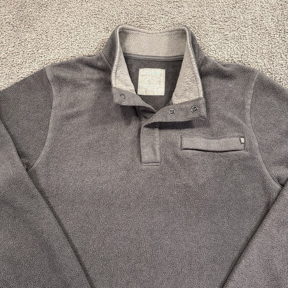 Free Fly Fleece Sweater Mens Large Grey Bamboo 1/4 Snap Pullover Casual Outdoor - Picture 2 of 10